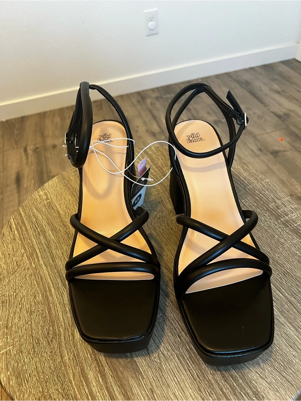 NEW Wild Fable Black Astro Strappy Platform Heels with Memory Foam Insole- 13